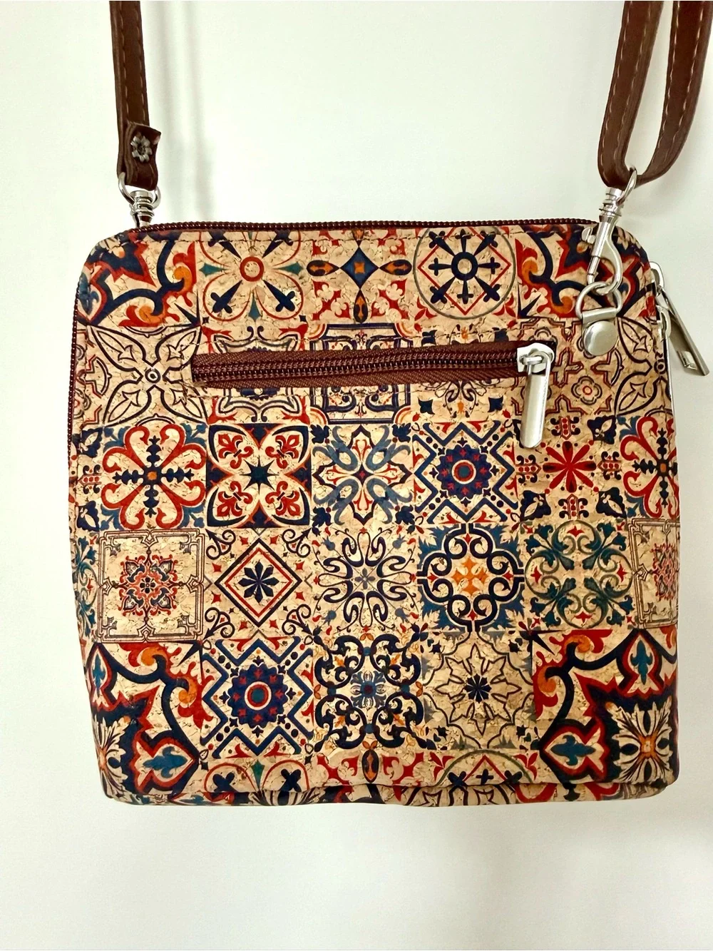 NWOT European Natural Cork Mosaic Tile Crossbody Bag, purchased in Budapest.